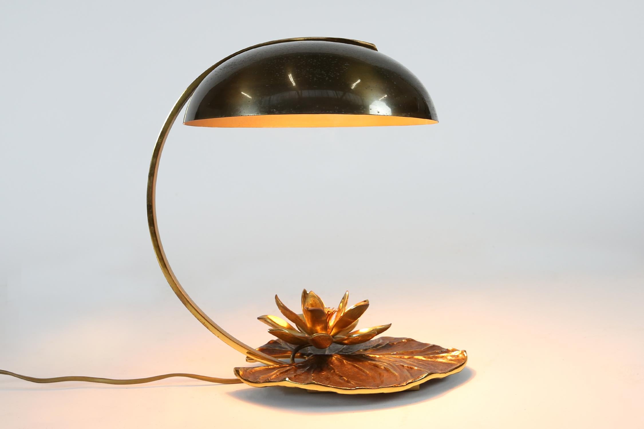 Maison Charles “Nenuphar” Bronze Table Lamp Designed by Chrystiane Charles 2