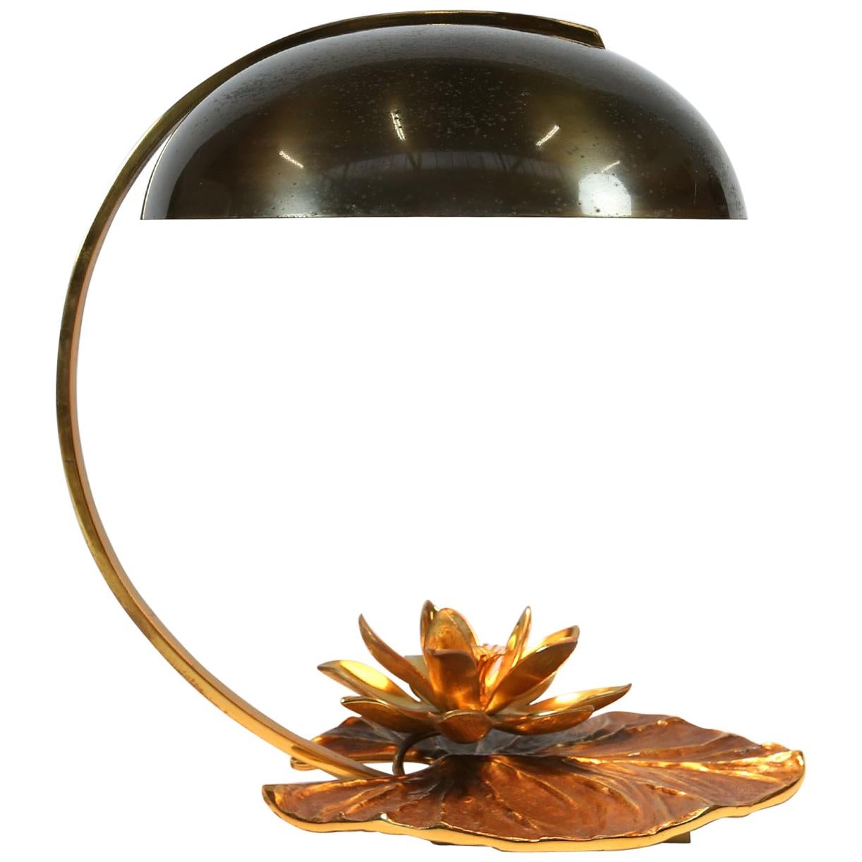 Maison Charles “Nenuphar” Bronze Table Lamp Designed by Chrystiane Charles