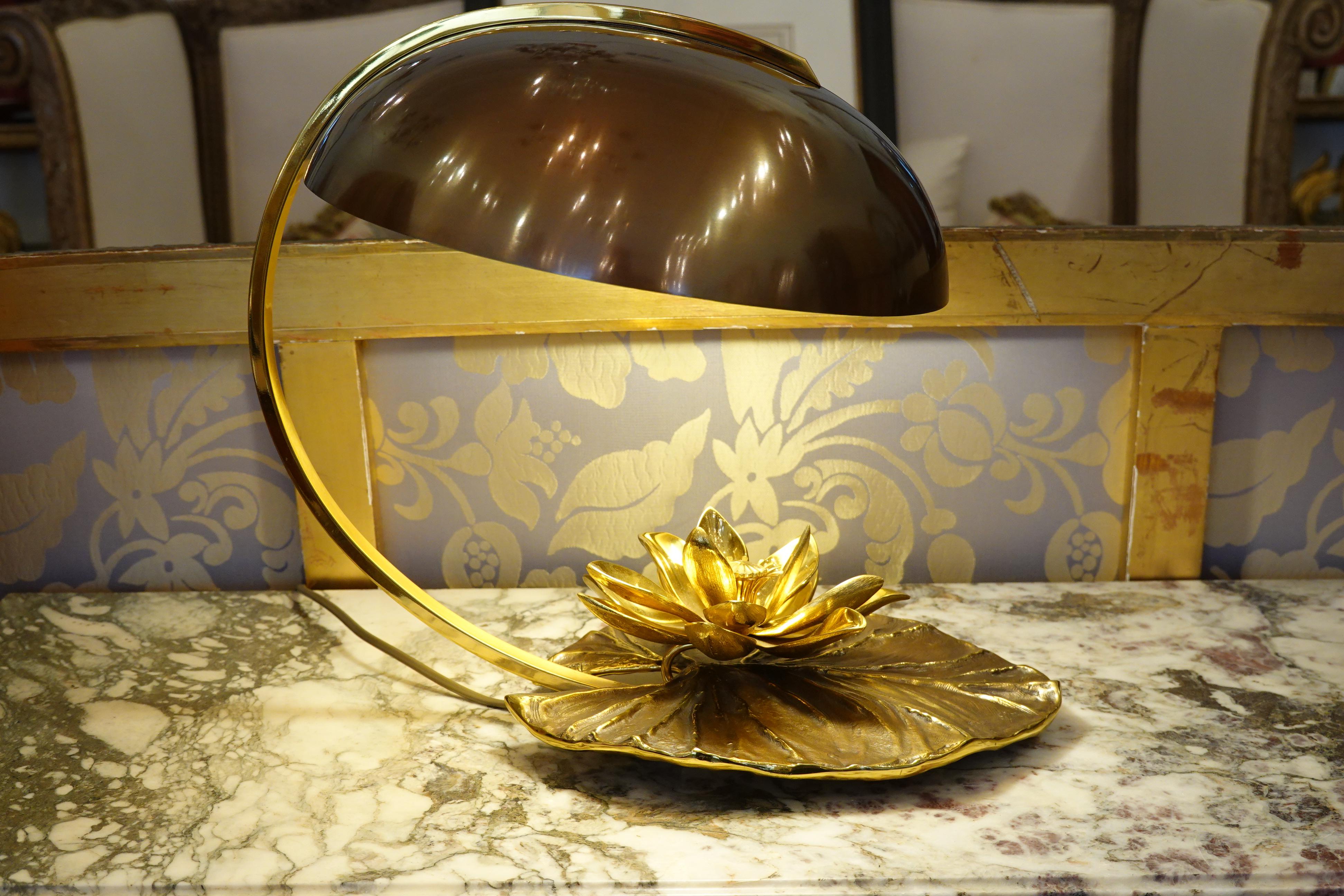 20th Century Maison Charles Nenuphar or Water Lily Desk Lamp For Sale