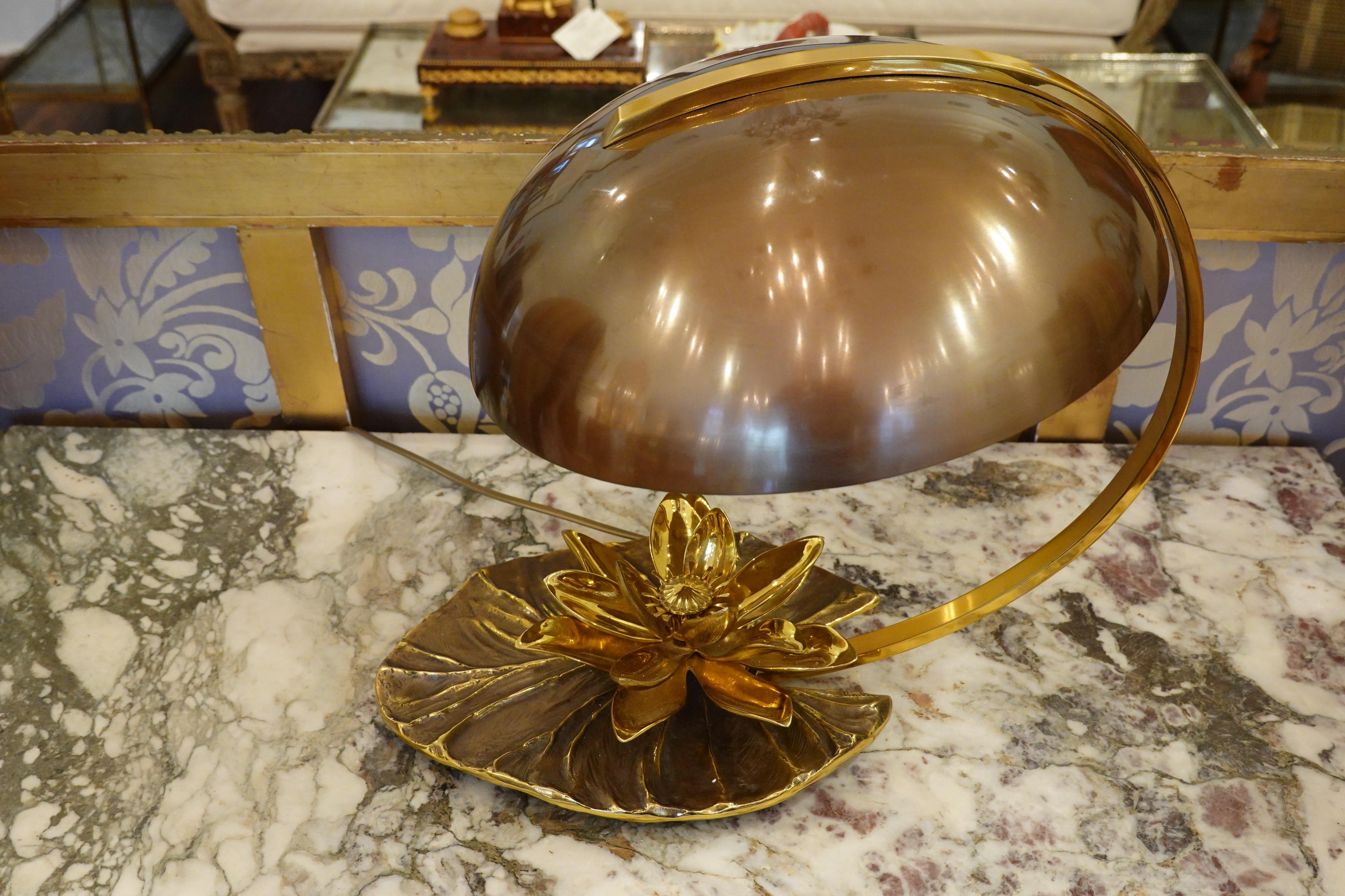 French Maison Charles Nenuphar or Water Lily Desk Lamp For Sale