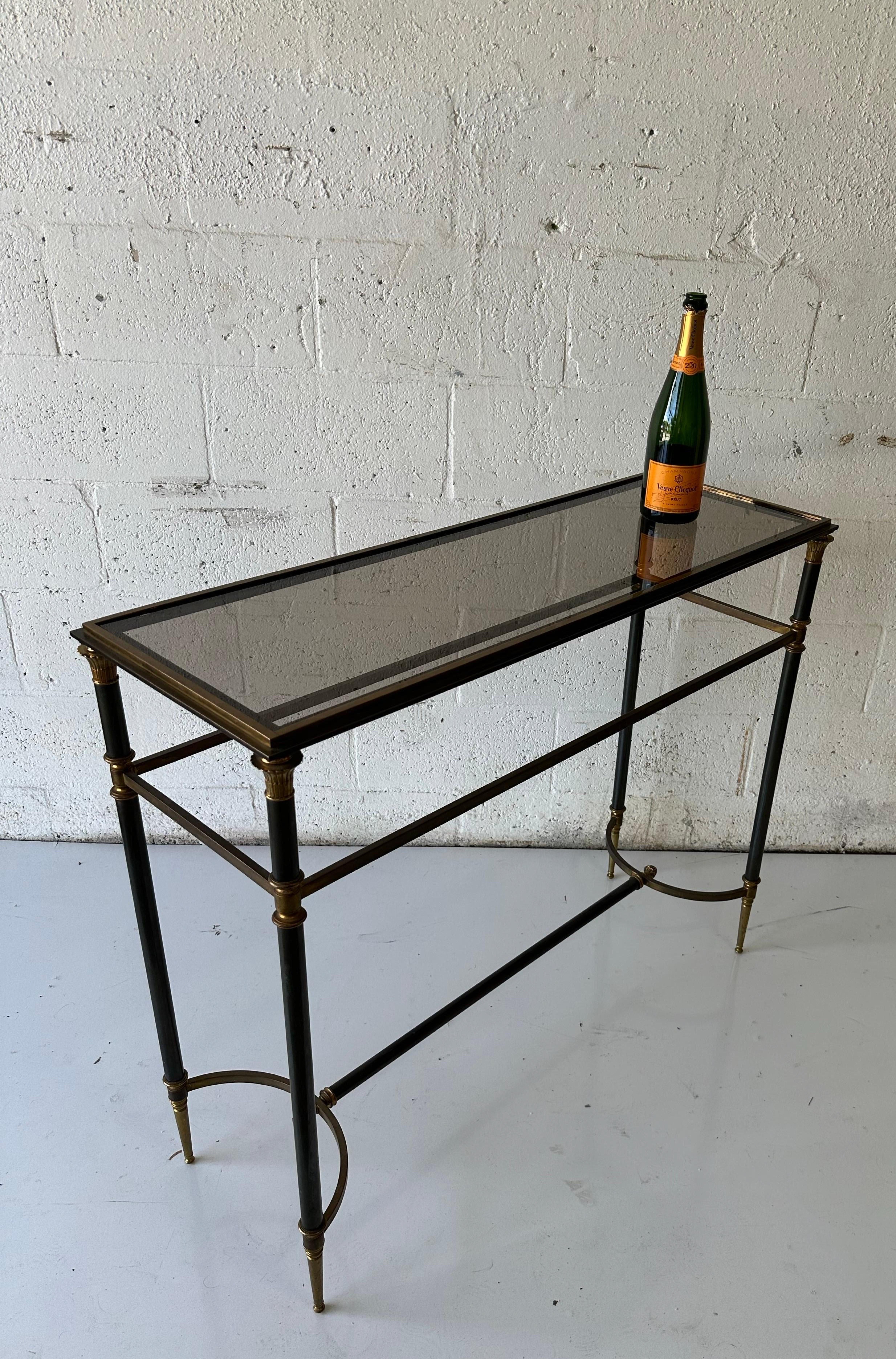 Maison Charles Neoklassische Bronze 2 patina Konsole im Angebot 4