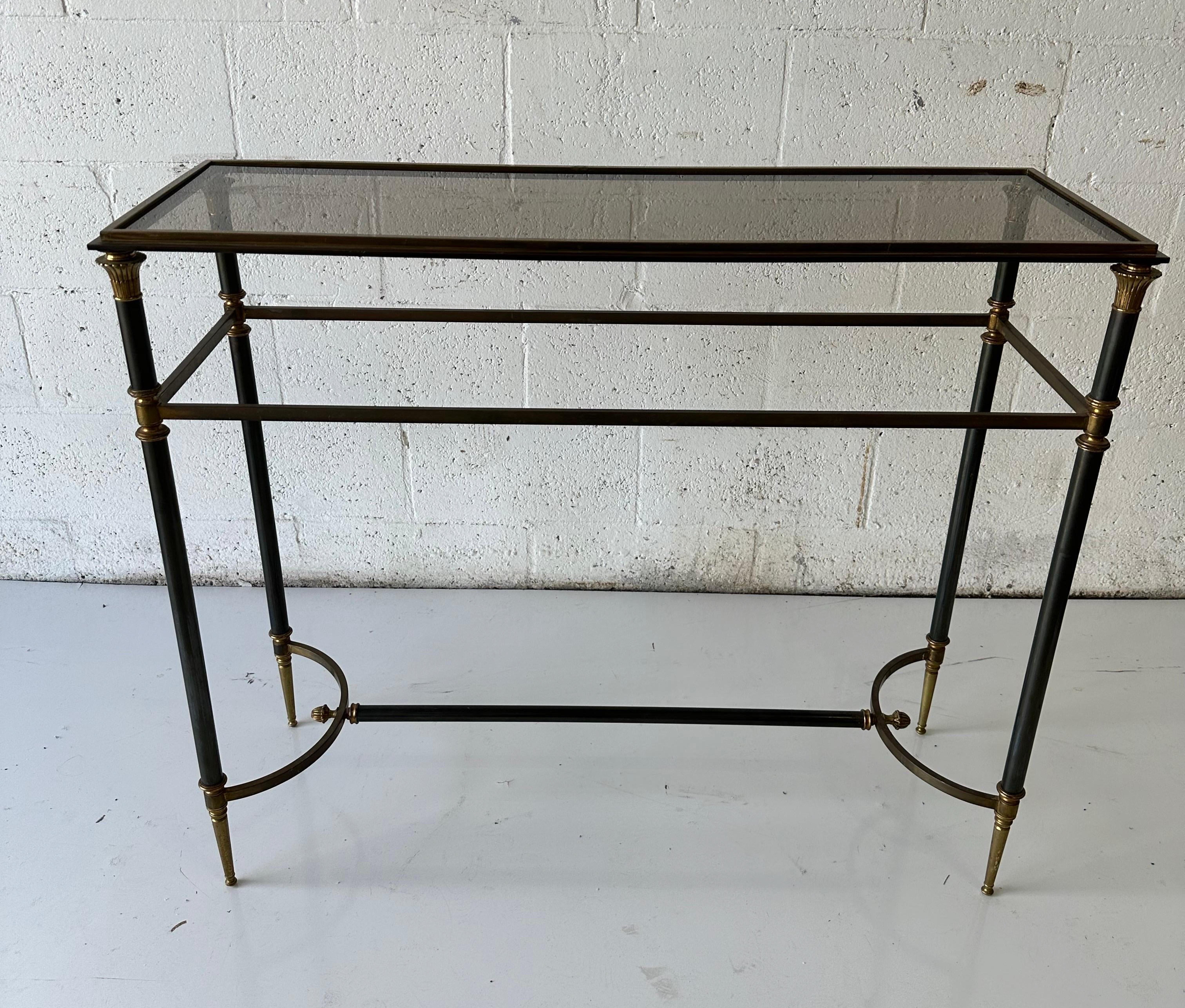 Maison Charles Neoclassical Bronze 2 patina Console For Sale 5