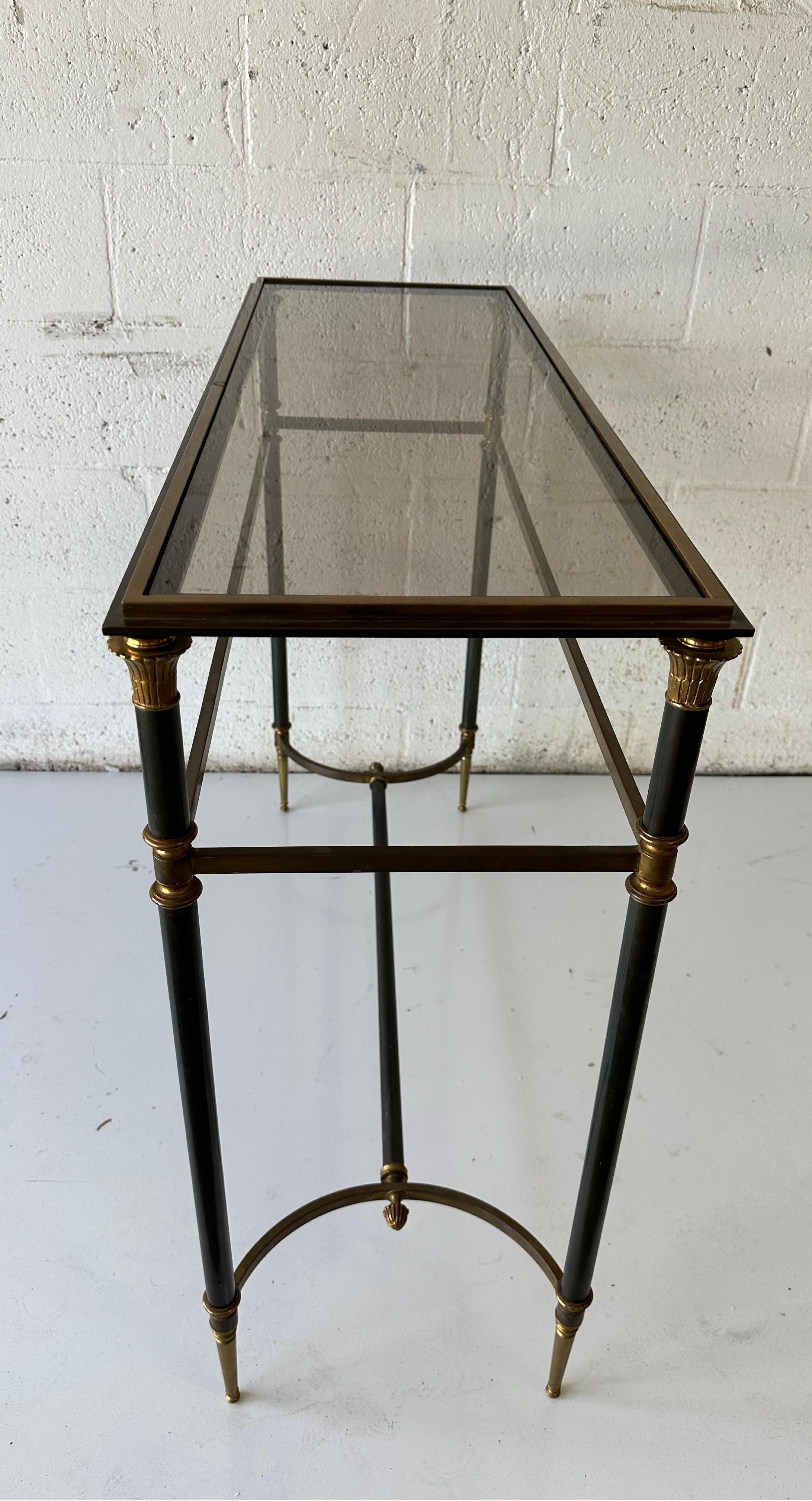 Maison Charles Neoklassische Bronze 2 patina Konsole im Angebot 1