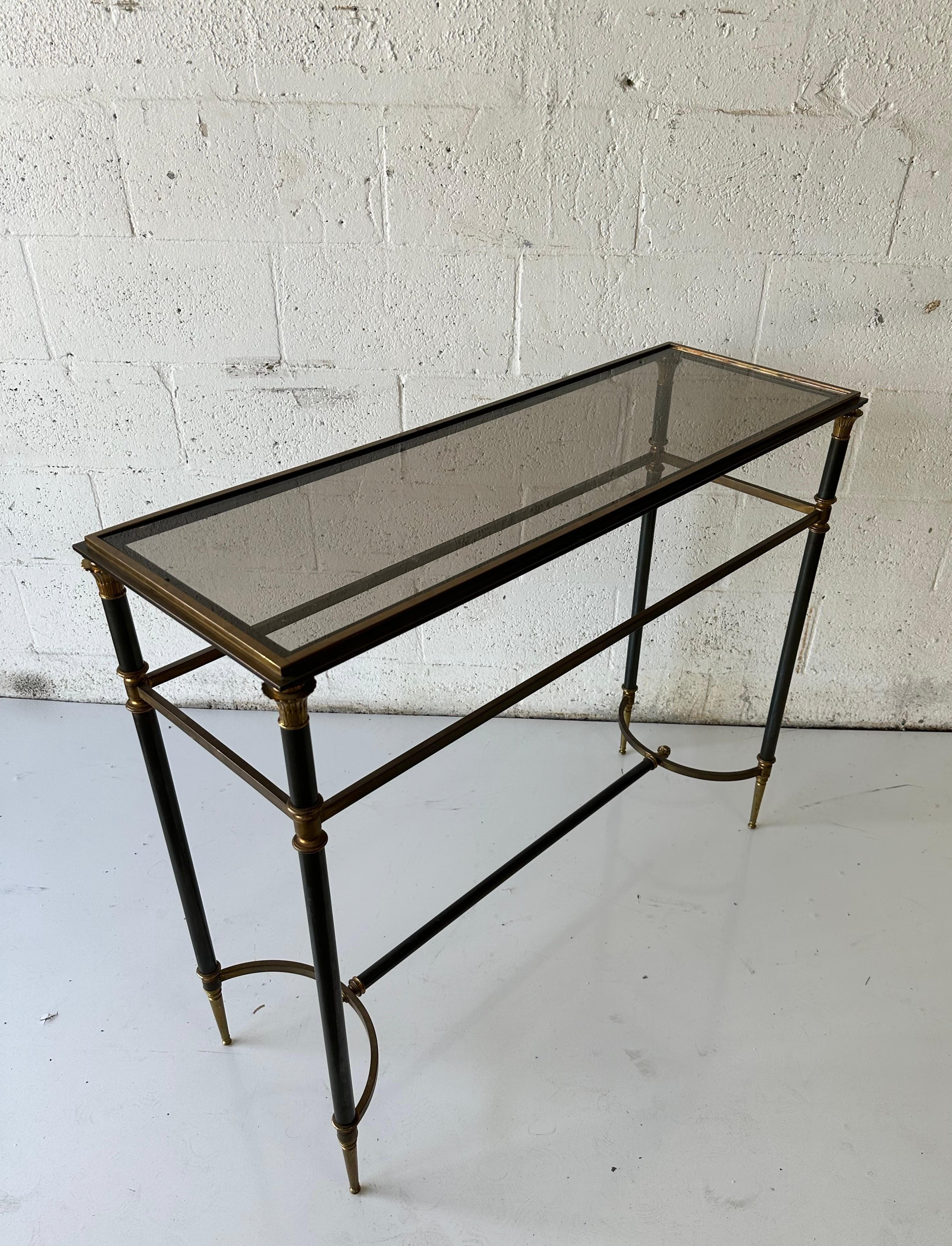 Maison Charles Neoclassical Bronze 2 patina Console For Sale 2