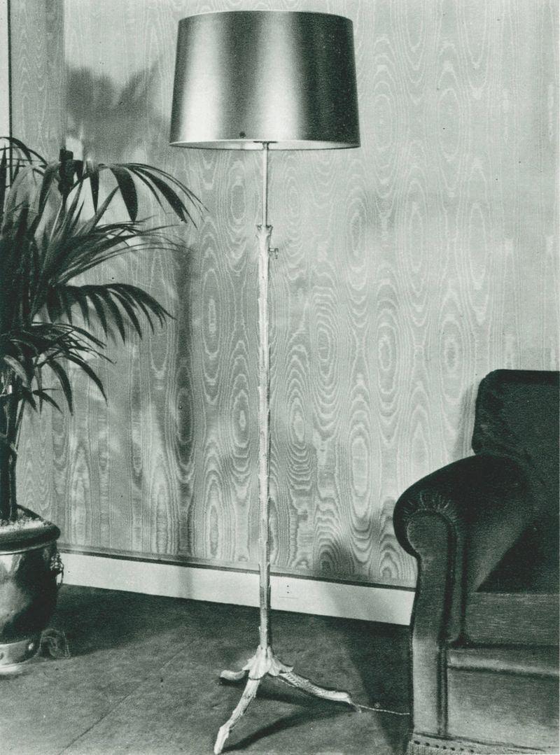Art Deco Maison Charles, Pair of Adjustable Bronze Floor Lamps, France, circa 1940s