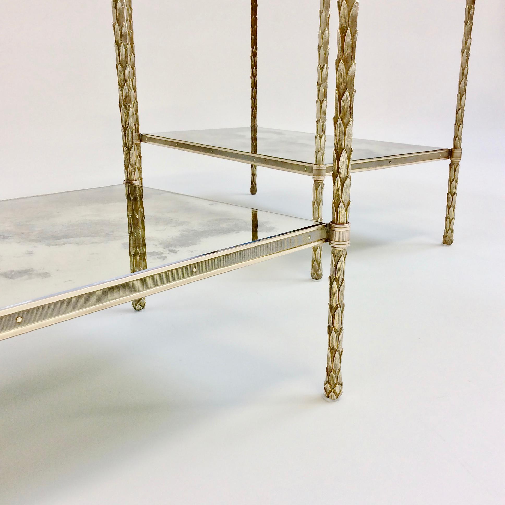 Maison Charles Pair of Bronze Side Tables, circa 1960, France In Good Condition In Brussels, BE
