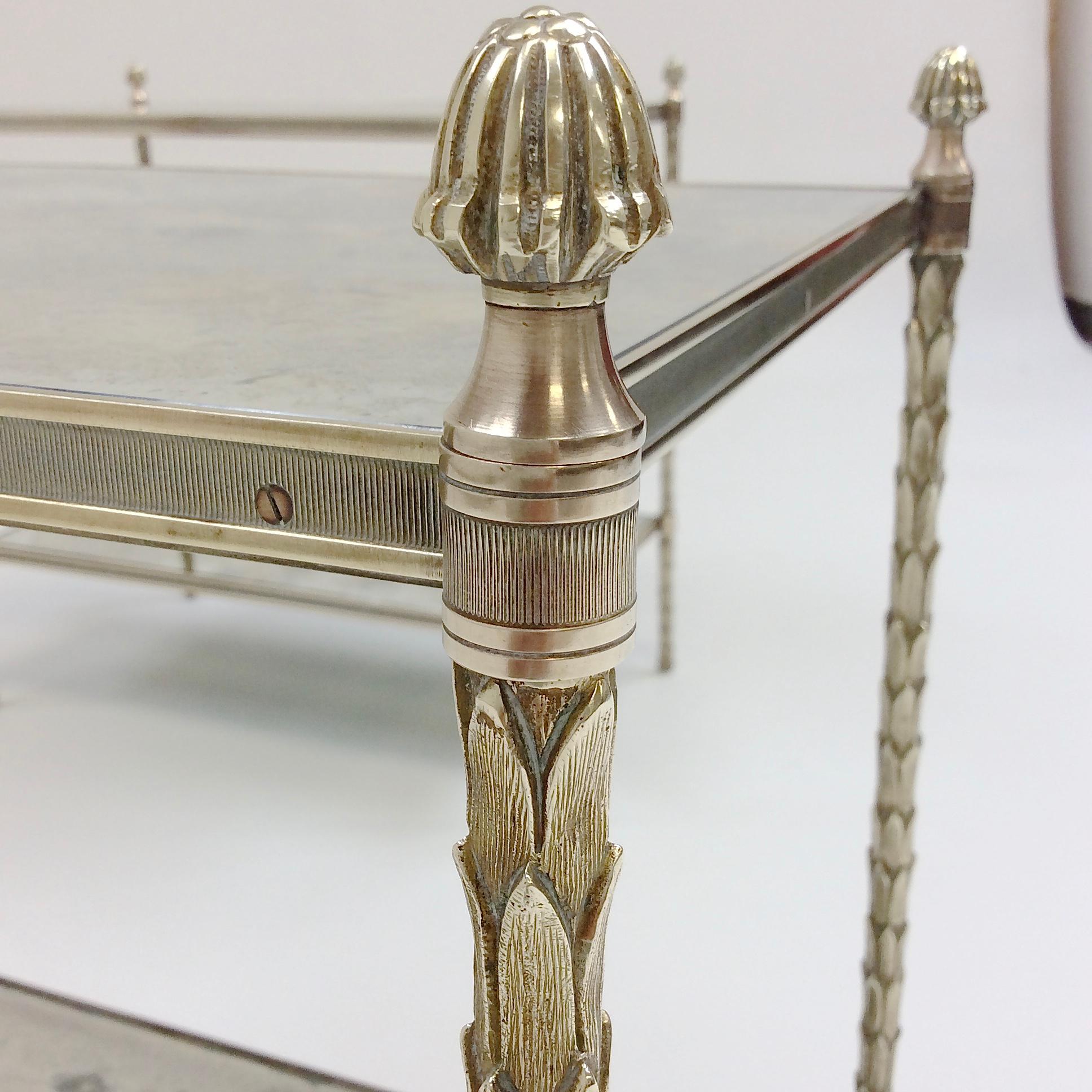 Maison Charles Pair of Bronze Side Tables, circa 1960, France 1