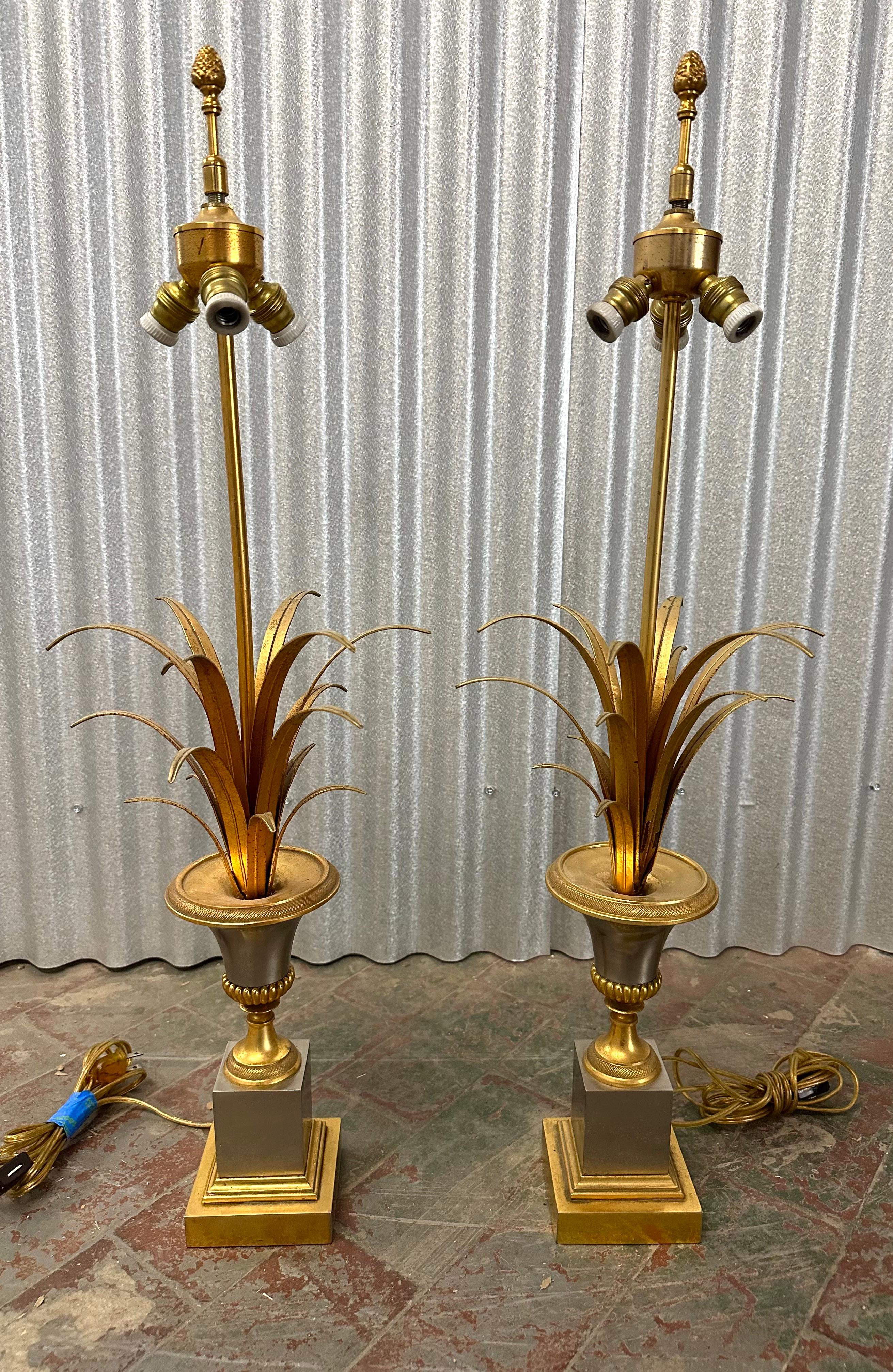 Maison Charles, Pair of ‘Vase Roseaux’ Table Lamps In Good Condition For Sale In Brooklyn, NY