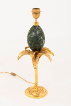 Maison Charles, Palm Tree Lamp with a Marble Egg, 1970s