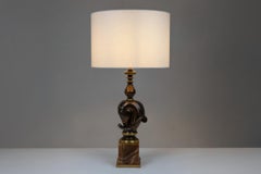Maison Charles. Patinated bronze horse bust lamp. 1970s.