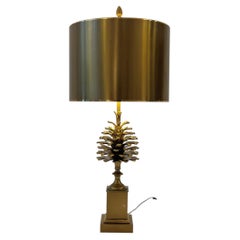 Lampe de table "pomme de pin" en bronze doré patiné de la Maison Charles, France ca. 1970s