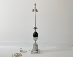Maison Charles Pineapple and Chrome Metal Table Lamp