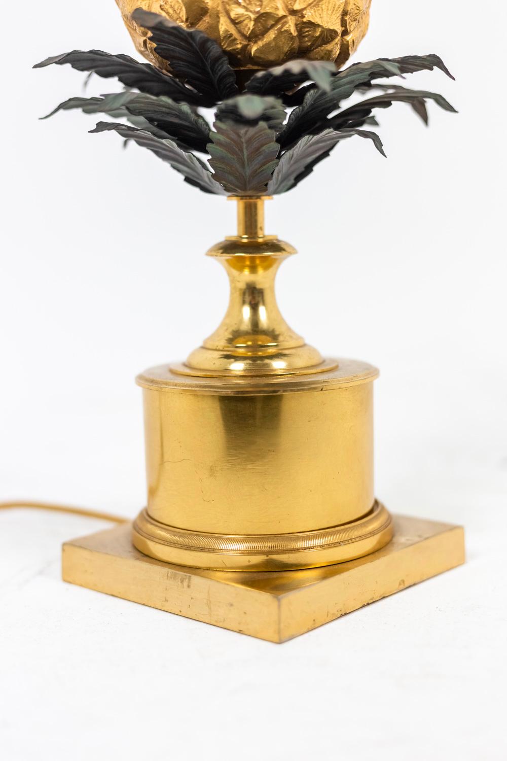 Maison Charles, lampe ananas en bronze, années 1960 en vente 1