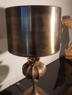 Maison Charles Pomegranate Bronze Shade Bronze Table Lamp, France, 1960s