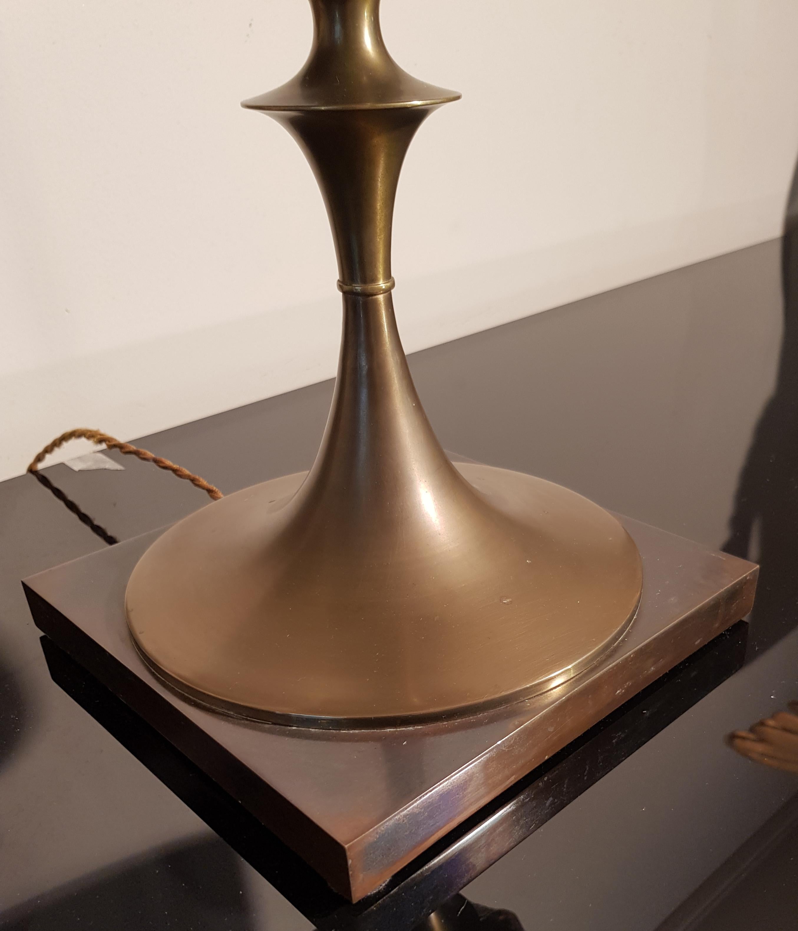 Maison Charles Pomegranate Bronze Shade Bronze Table Lamp, France, 1960s 4