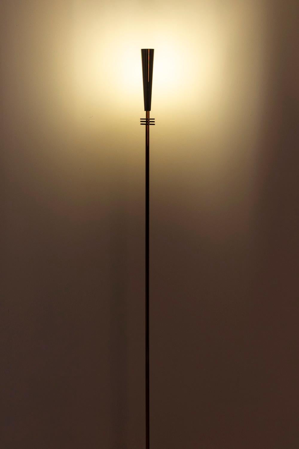 Maison Charles, “Quasar” Floor Lamp in Gilt and Iridescent Metal, 20th Century For Sale 2