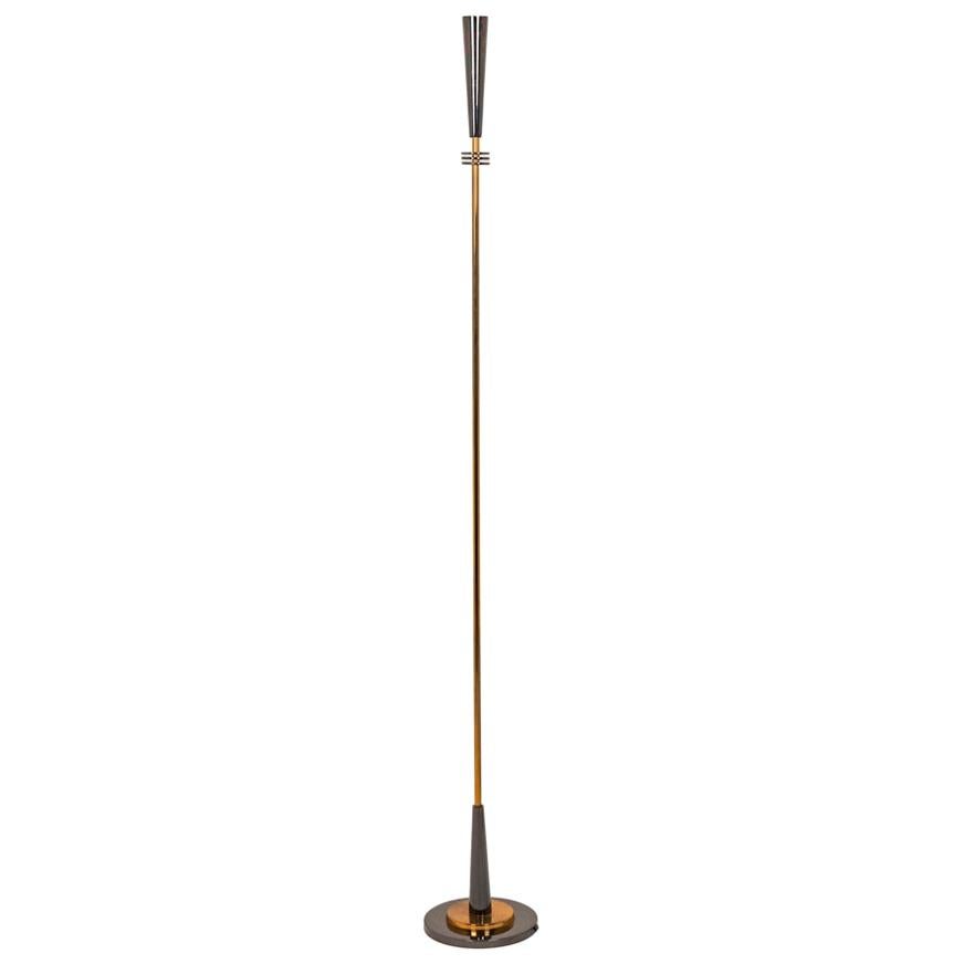 Maison Charles, “Quasar” Floor Lamp in Gilt and Iridescent Metal, 20th Century For Sale