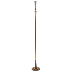 Vintage Maison Charles, “Quasar” Floor Lamp in Gilt and Iridescent Metal, 20th Century