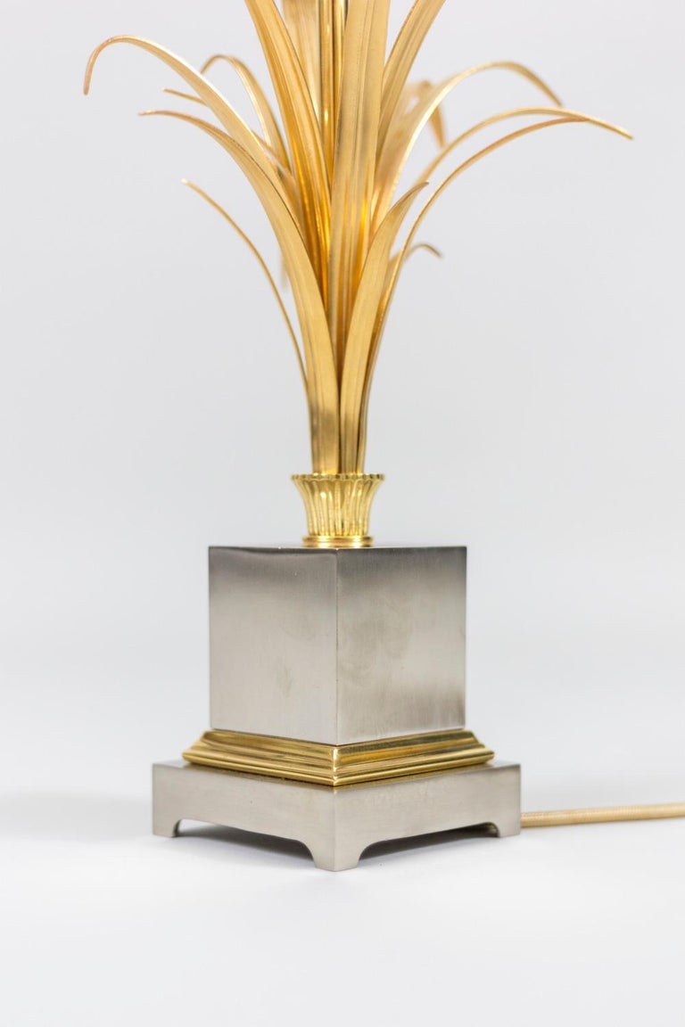 Maison Charles, Reeds Lamp in Gilt and Silvered Bronze, 1970s For Sale 1