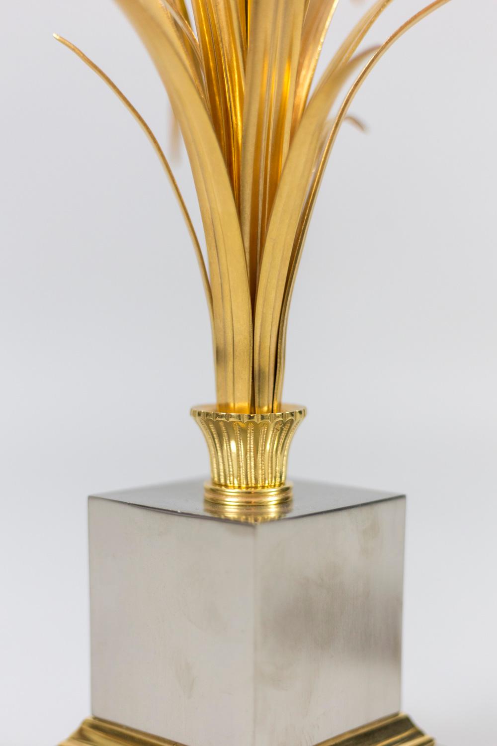 Maison Charles, Reeds Lamp in Gilt and Silvered Bronze, 1970s 2