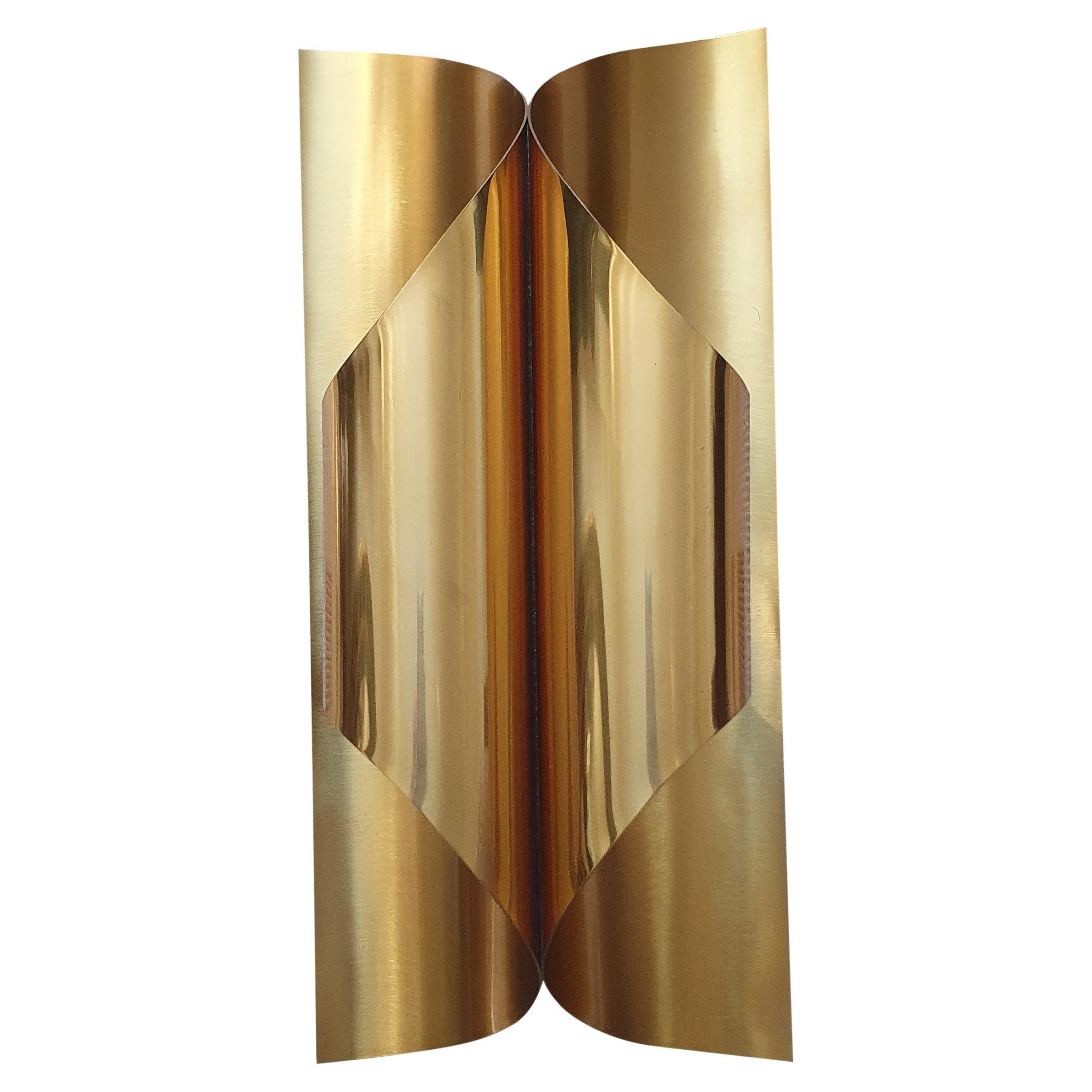 Maison Charles Rouleaux Wall Sconce in Shiny and Matt Gold, Inox Collection For Sale