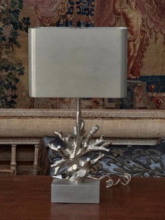 Maison Charles silvered bronze coral table lamp, 20th Century