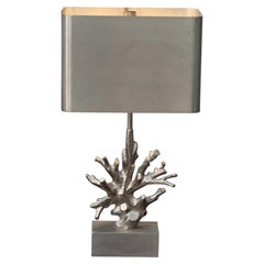 Maison Charles silvered bronze coral table lamp, 20th Century