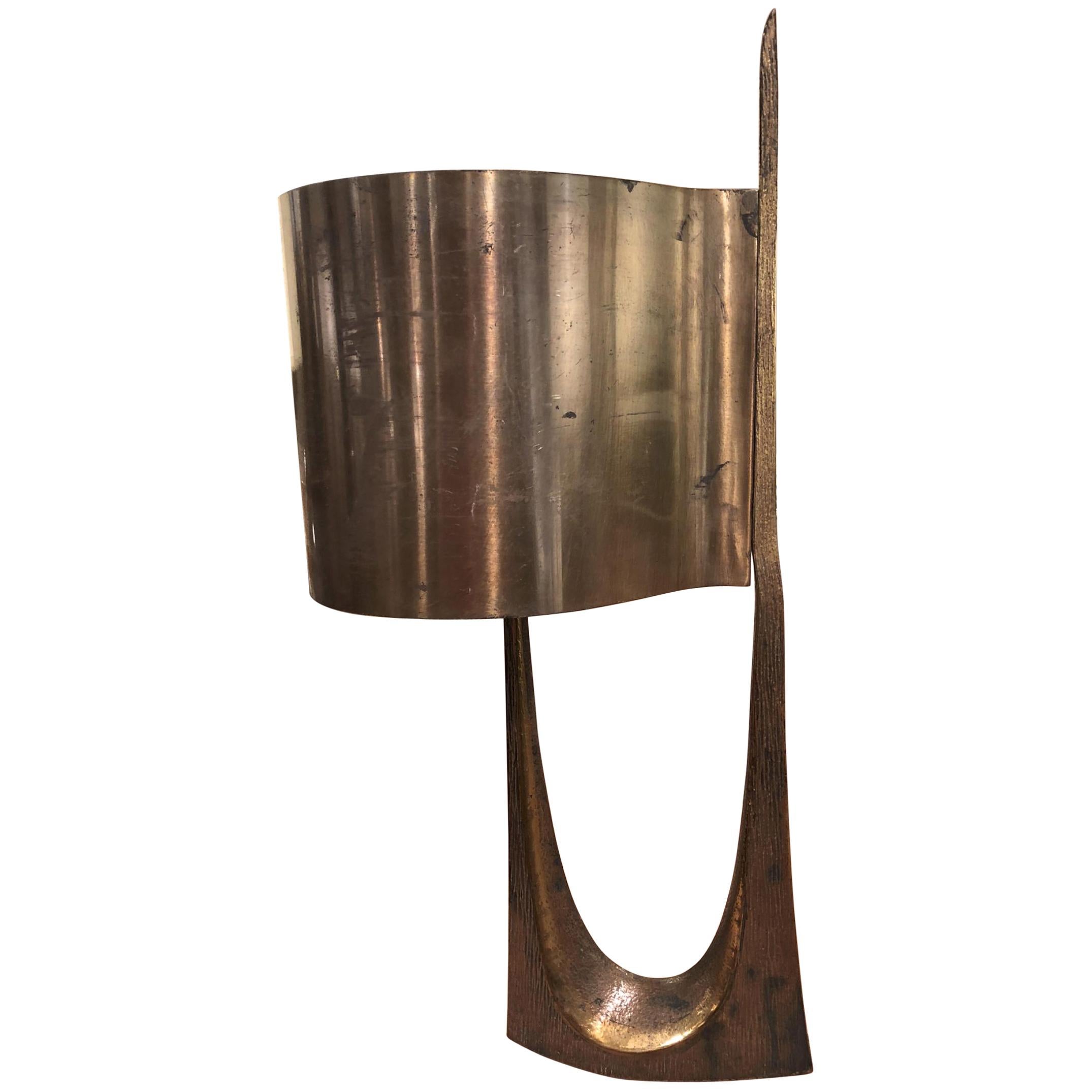Maison Charles Stamped Vintage Gold Bronze Lamp