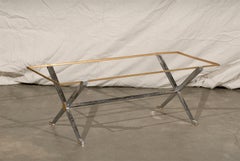 Maison Charles Style 20th Century Steel and Brass Coffee Table Base