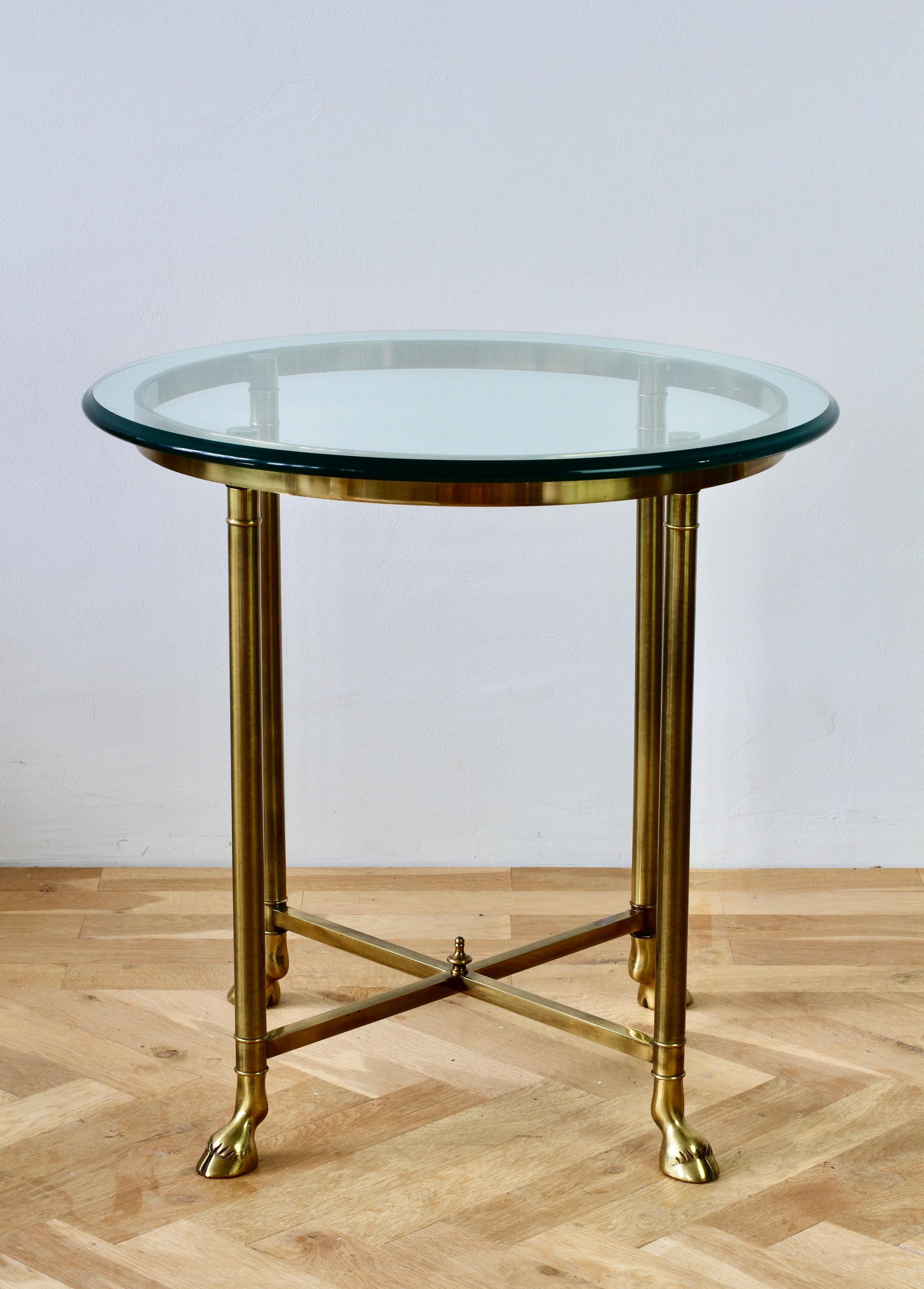 North American Maison Charles Style Cast Brass and Glass Side or End Table by La Barge, c. 1970