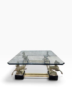 Maison Charles–Style Flying Horse of Gansu Glass-Top Cocktail Table