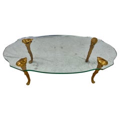 Maison Charles Style Giltwood and Glass Coffee Table 1960s
