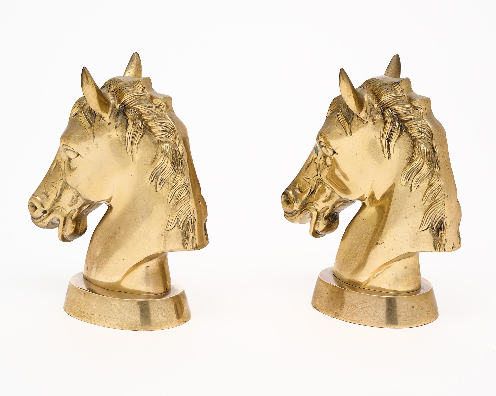 Mid-Century Modern Maison Charles Style Horsehead Bookends