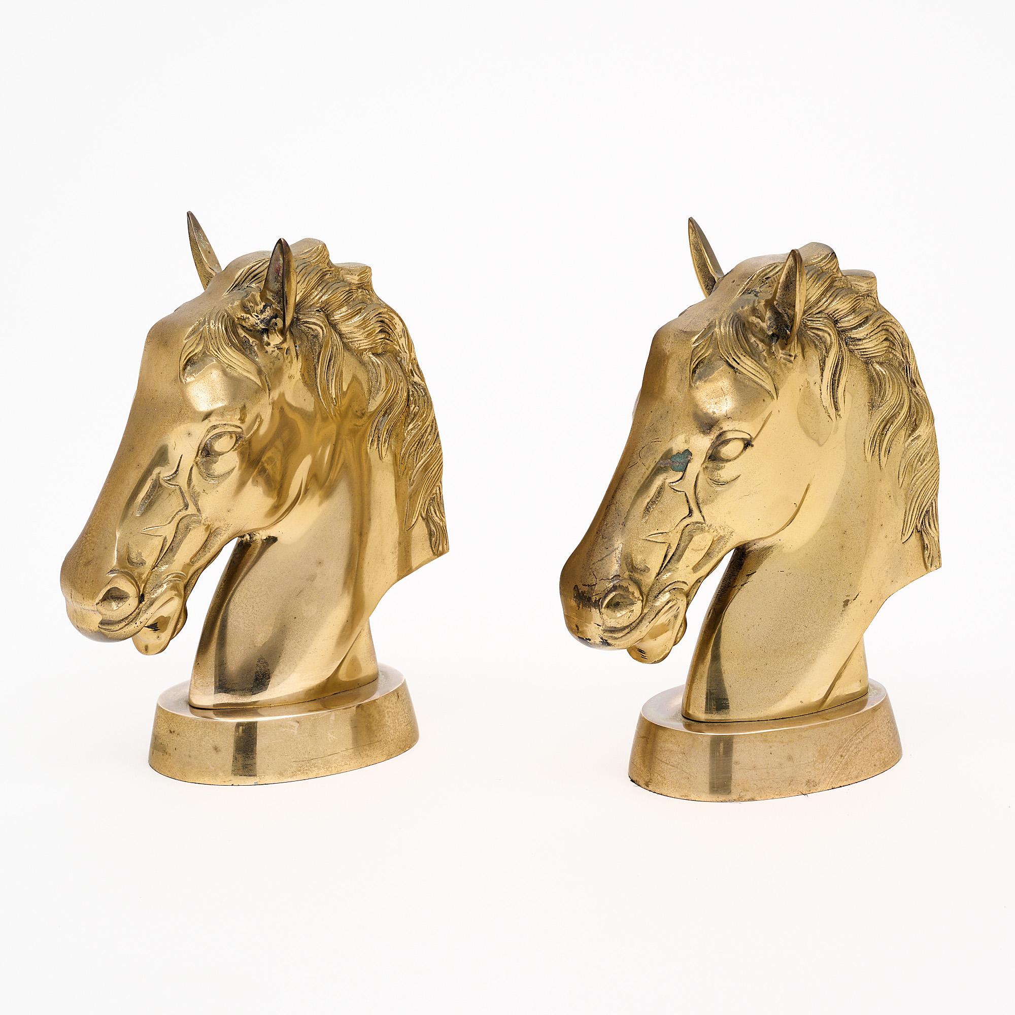 Late 20th Century Maison Charles Style Horsehead Bookends
