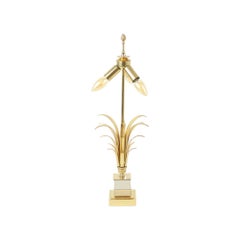 Maison Charles Style Lamp Palm D'Or Pineapple Brass Design 3 Light Points
