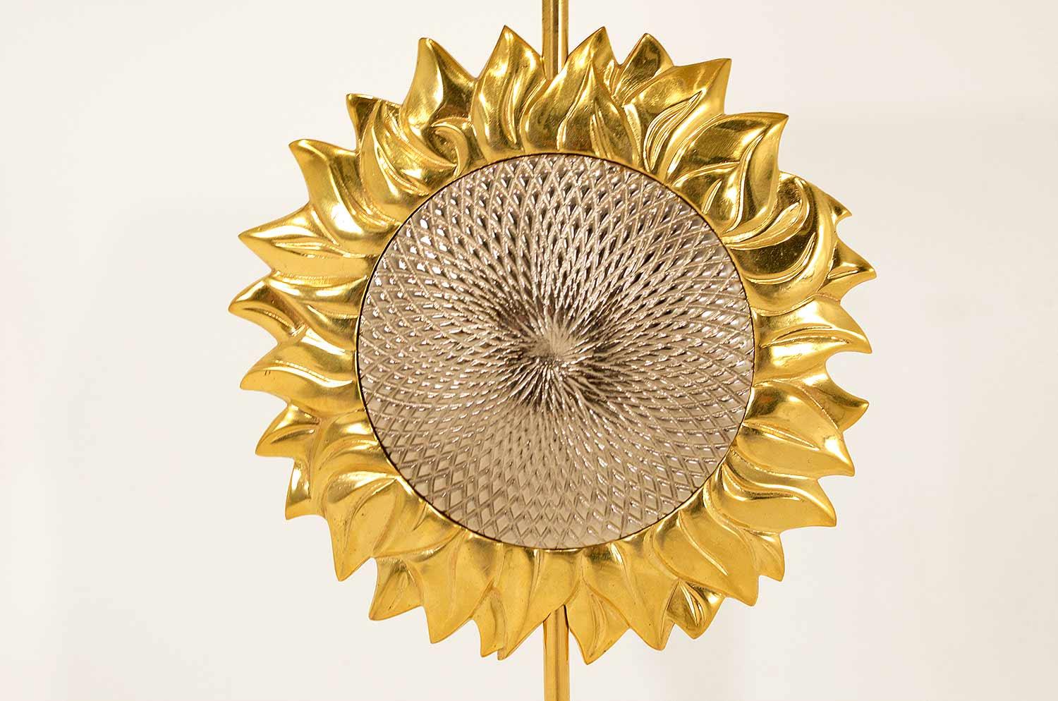 Late 20th Century Maison Charles, Sunflower Lamp, 1970s