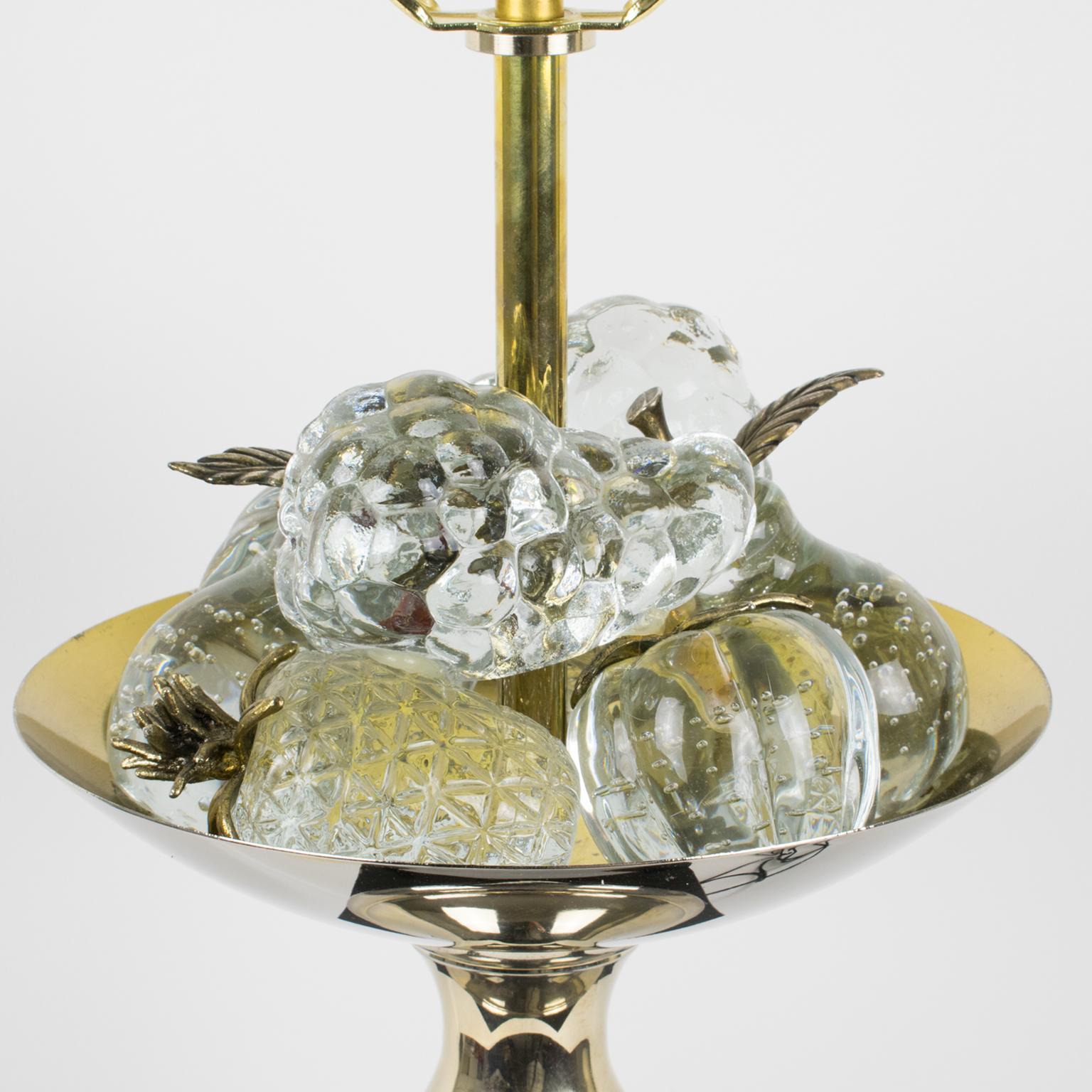 Rare lampe de table en métal doré et cristal de la Maison Charles Paris, vers 1960 en vente 7