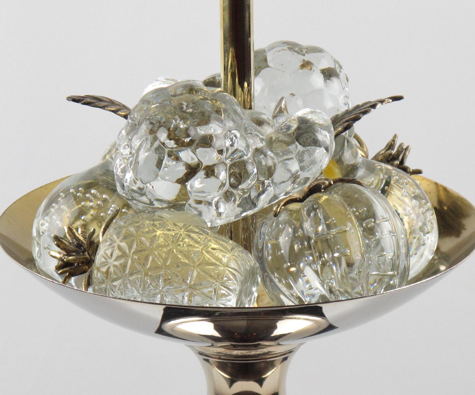 Poli Rare lampe de table en métal doré et cristal de la Maison Charles Paris, vers 1960 en vente