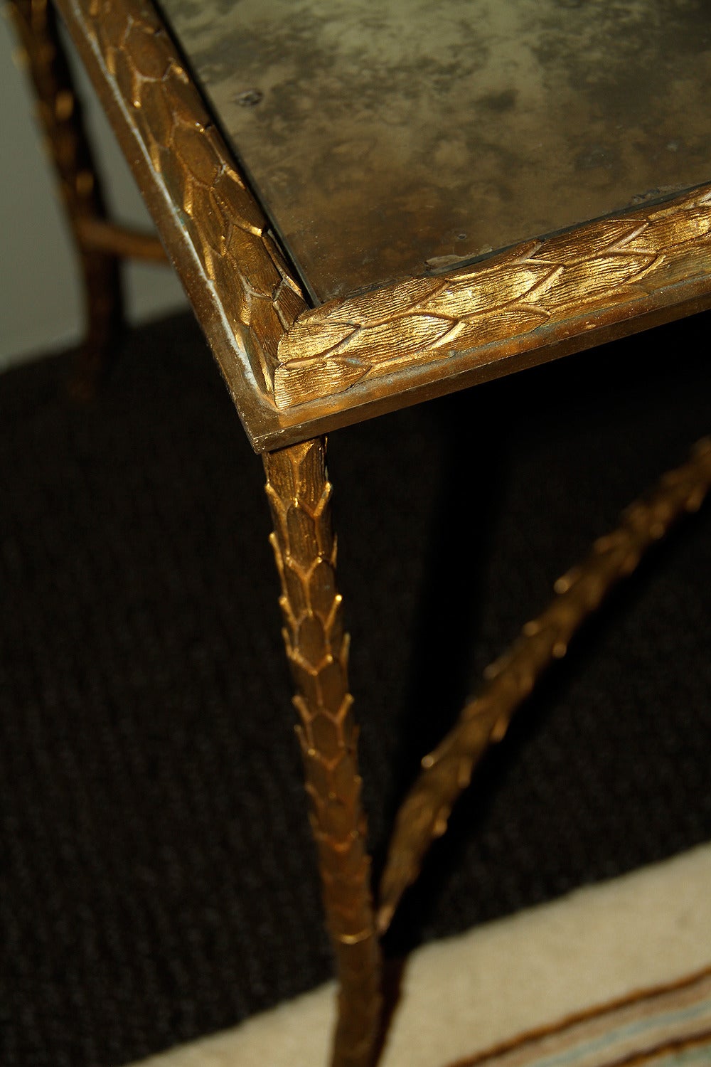 Maison Charles, Very Elegant Bronze Coffee Table, 1950 In Good Condition In Encino, CA