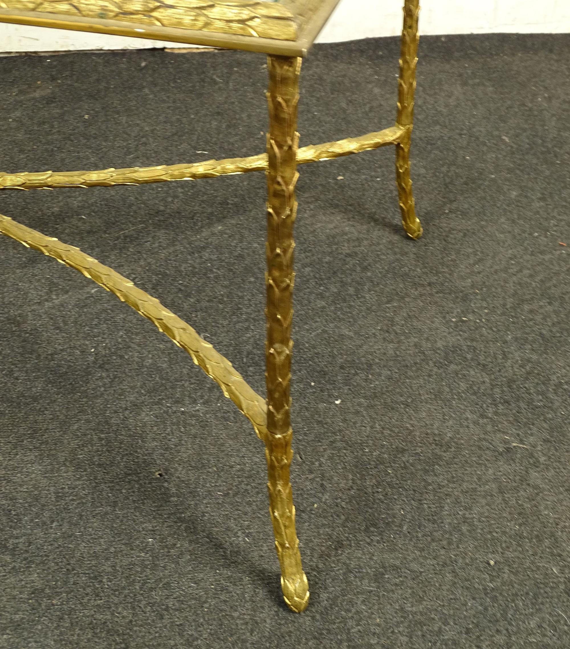 Maison Charles, Very Elegant Bronze Coffee Table with a Travertine Top, 1950 For Sale 2