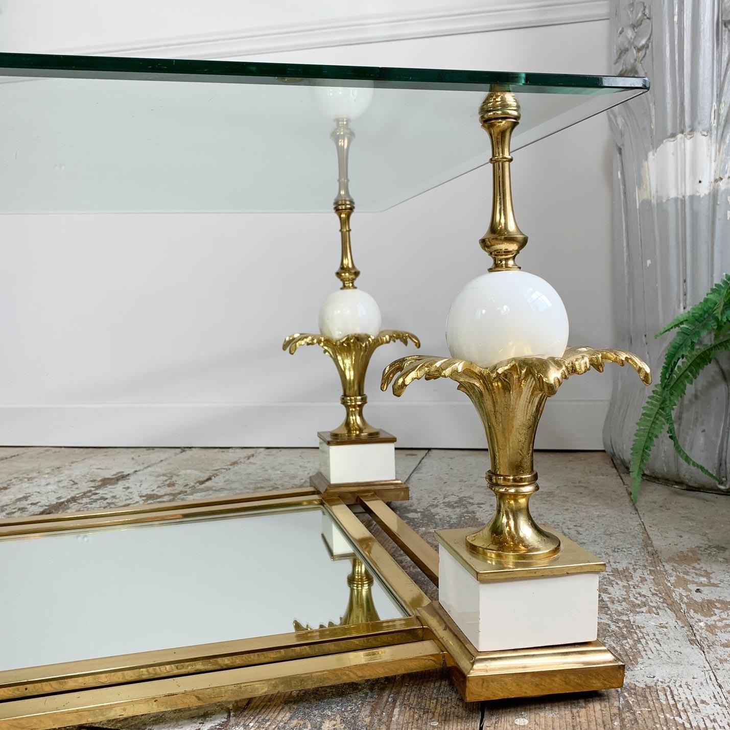 Maison Charles Wood and Brass Pineapple Coffee Table 4