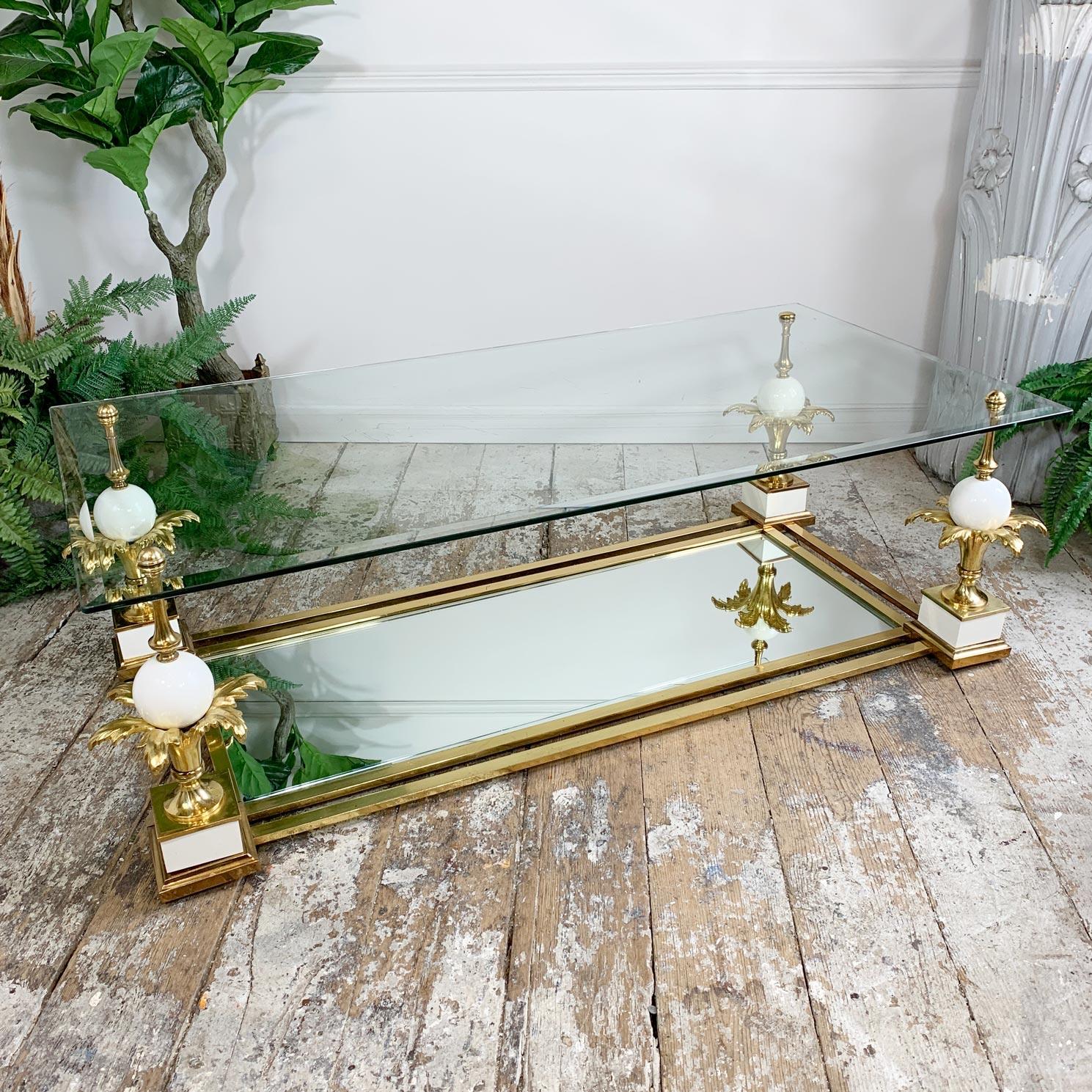 Maison Charles Wood and Brass Pineapple Coffee Table 5