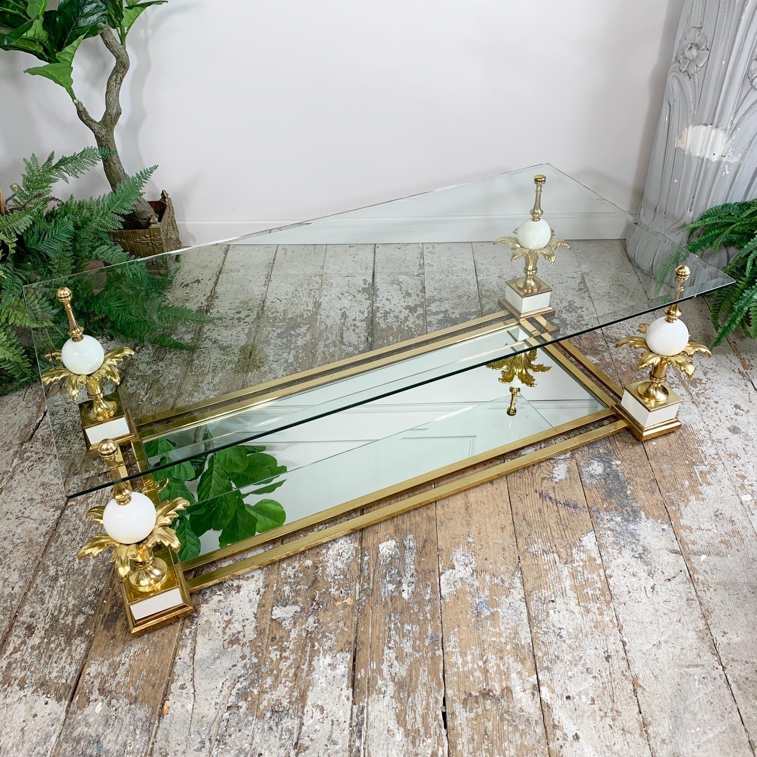 Maison Charles Wood and Brass Pineapple Coffee Table 8