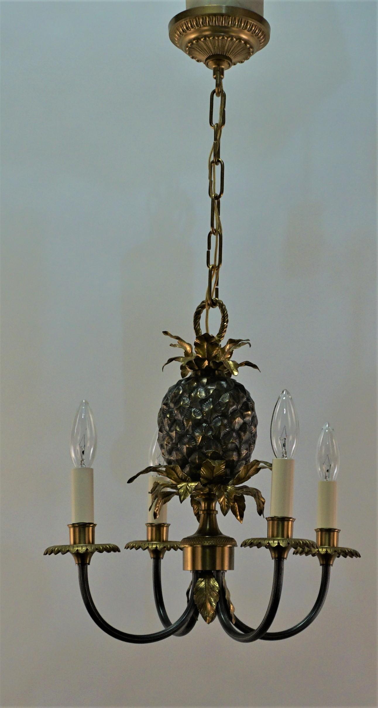 Maison Charles's Pineapple Bronze Chandelier 3