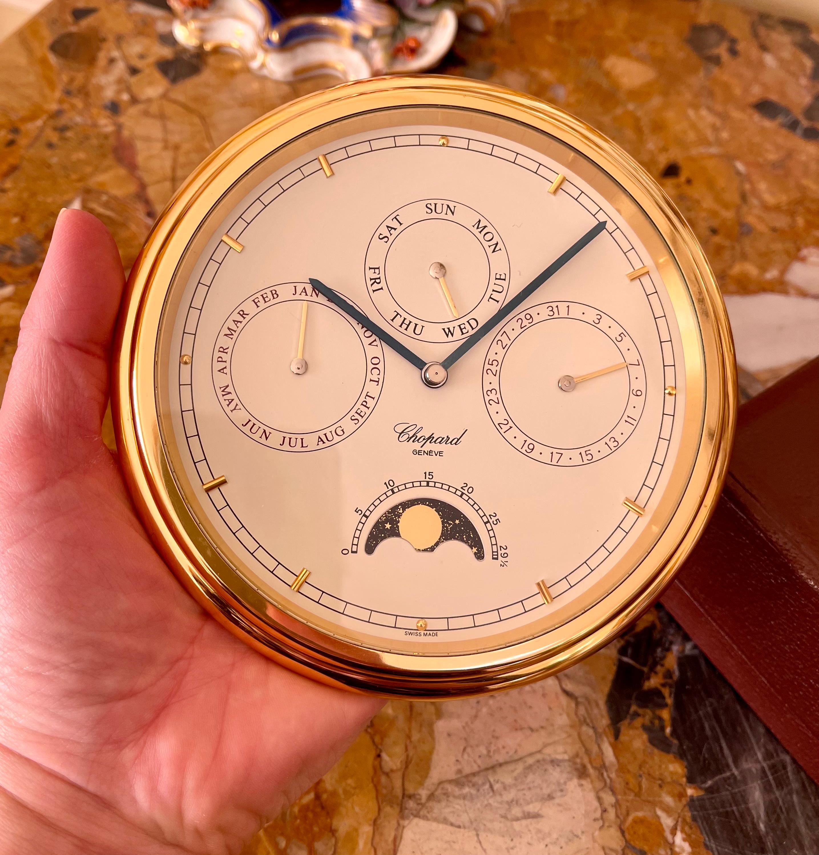 Maison Chopard Genève, Desk Clock in Metal For Sale 2