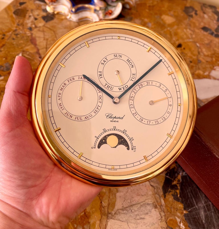Maison Chopard Genève, Desk Clock in Metal For Sale at 1stDibs