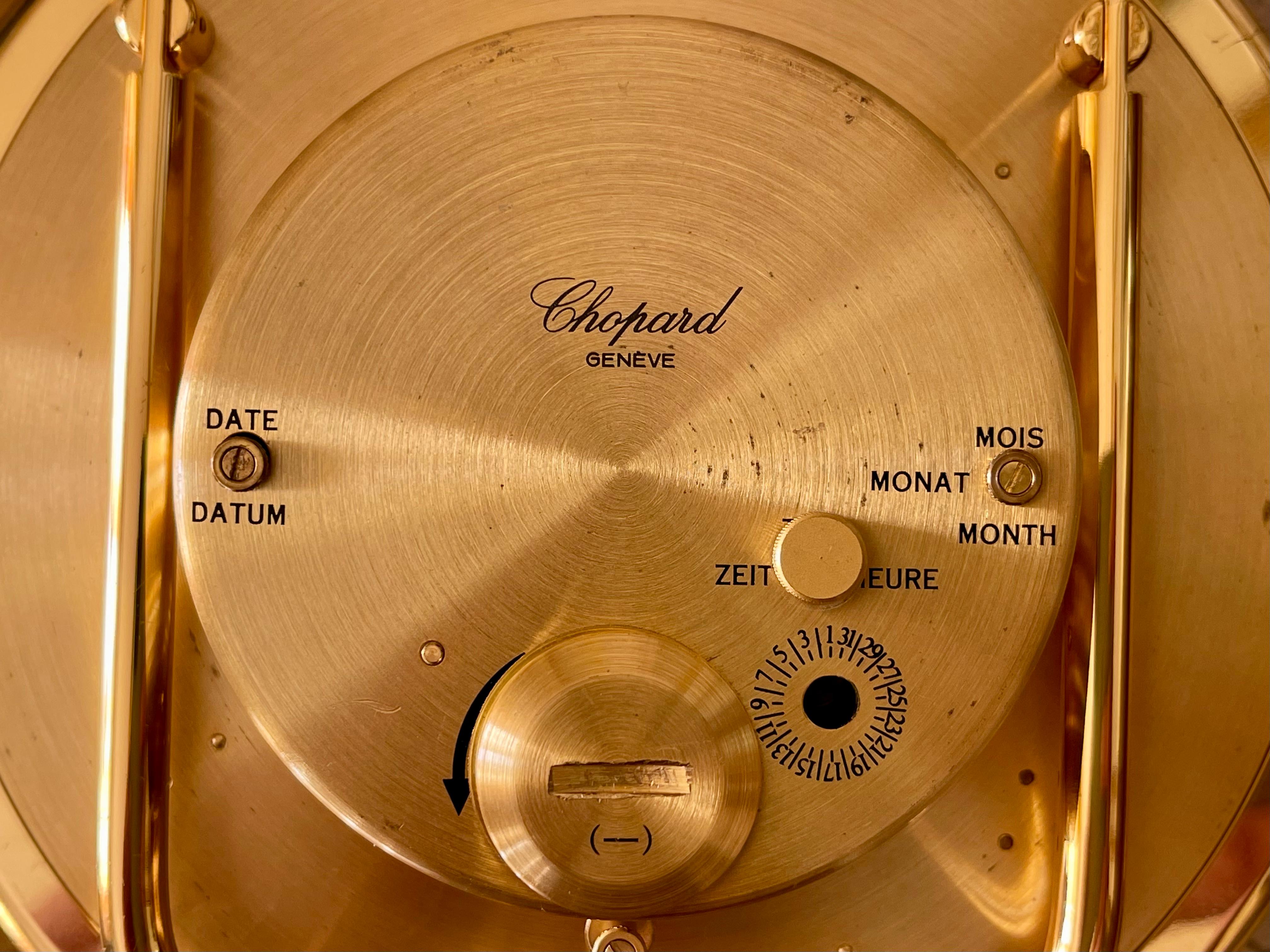 Maison Chopard Genève, Desk Clock in Metal For Sale 5