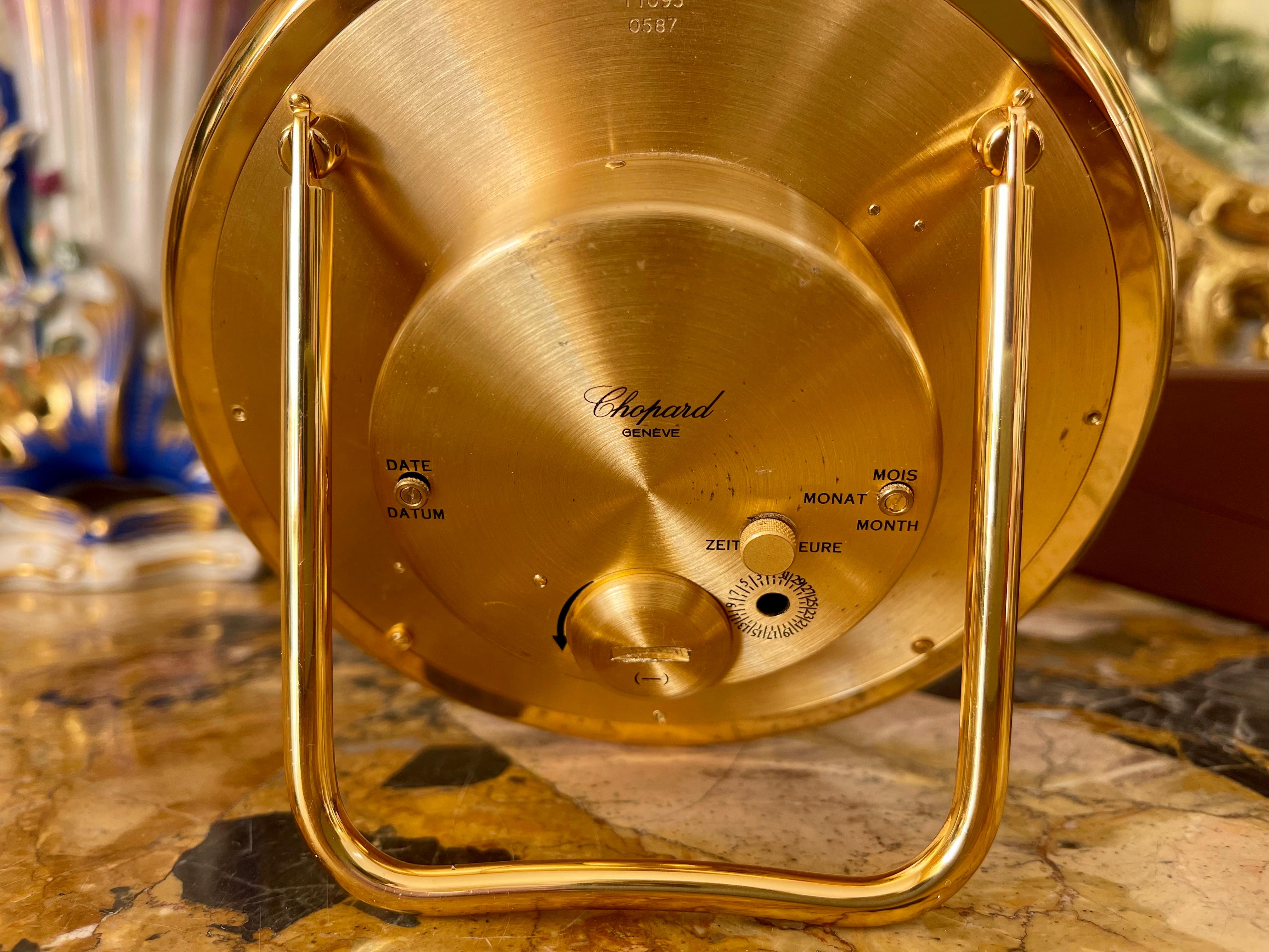 20th Century Maison Chopard Genève, Desk Clock in Metal For Sale
