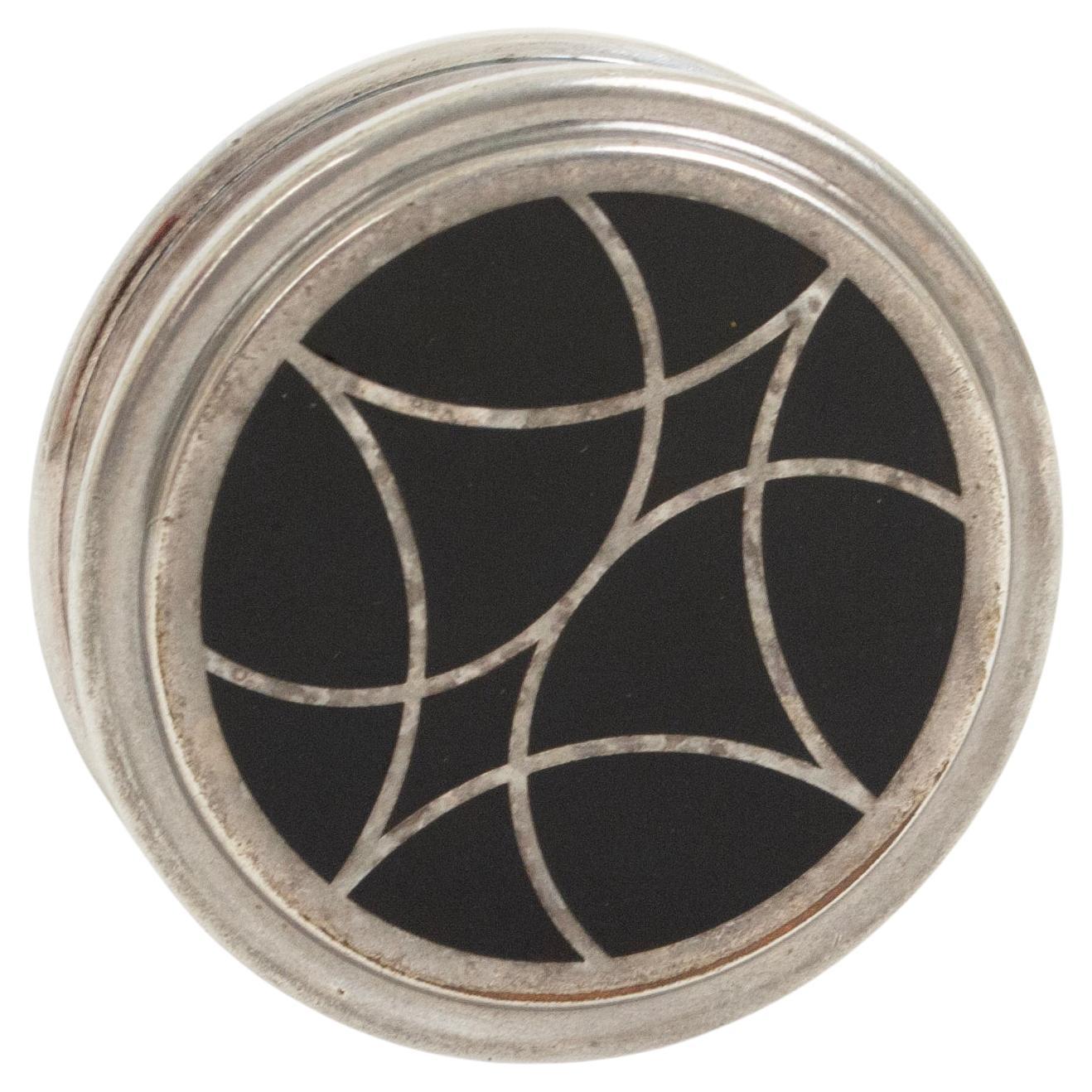 Maison Christofle Scatola portagioie nera Art Deco Talisman Lacque de Chine - 1986