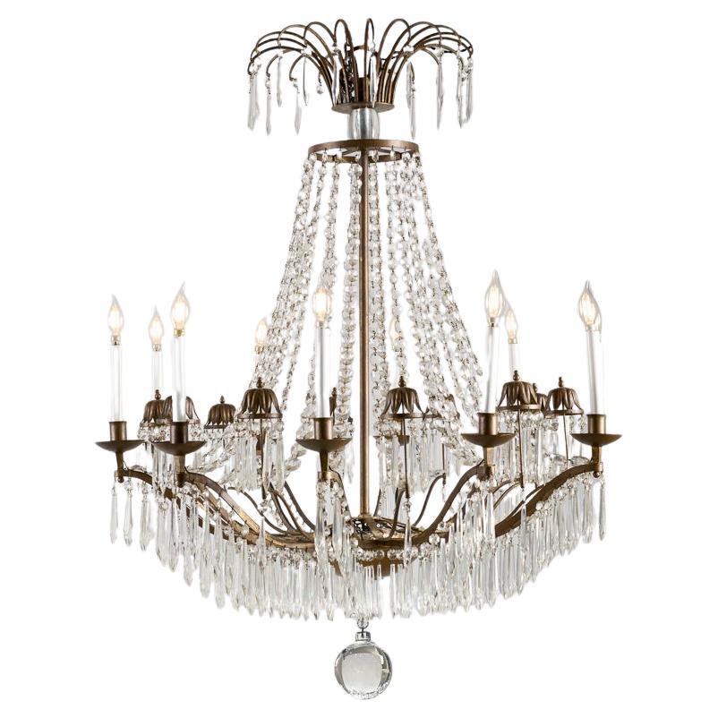 Maison Delisle, Crystal Chandelier, France, circa 1960 For Sale